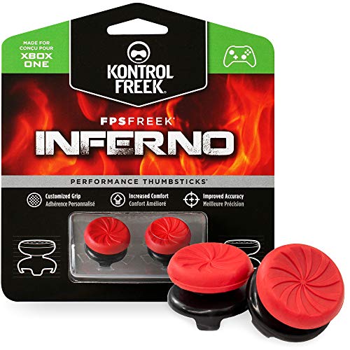 KontrolFreek FPS Freek Inferno for Xbox One Controller | Performance Thumbsticks | 2 High-Rise Concave | Red
