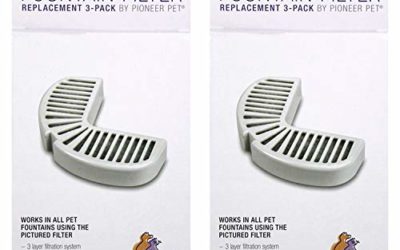 Pioneer Pet Replacement Filters for Ceramic and Stainless Steel Fountains, (6 Filters)