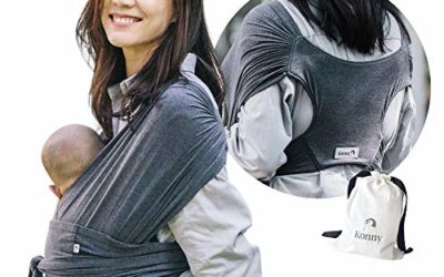 Konny Baby Carrier | Ultra-Lightweight, Hassle-Free Baby Wrap Sling | Newborns, Infants to 44 lbs Toddlers | Soft and Breathable Fabric | Sensible Sleep Solution (Charcoal, M)