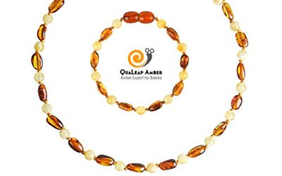 True Baltic Necklaces and Baltic Bracelet Gift Set (Unisex – Bicolor – 12.5 Inches/5.5 Inches), 100% Natural Baltic Beads with Highest Quality