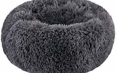 SAVFOX Long Plush Comfy Calming & Self-Warming Bed for Cat & Dog, Anti Anxiety, Furry, Soothing, Fluffy, Washable, Abbyspace, Marshmellow Pet Donut Bed