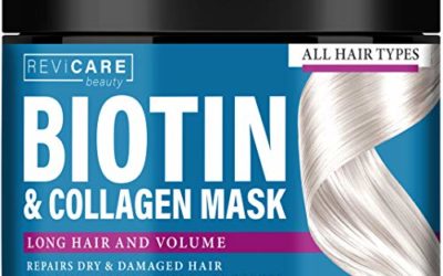 Biotin and Collagen Mask – Made in USA – Natural Hair Mask with Collagen & Biotin for Dry Damaged Hair and Growth – Biotin & Collagen Deep Conditioning Hair Mask – Dry Hair Treatment Mask 8 oz