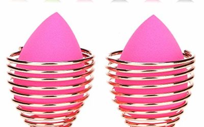 LanMa Beauty Sponge Blender Holder,(2 Pack Rose Gold) Makeup Sponge Drying Stand Storage Egg Powder Puff Display Stand