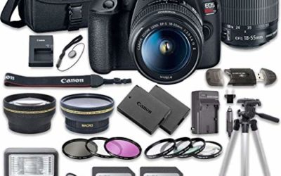 Canon EOS Rebel T7 DSLR Camera Bundle with Canon EF-S 18-55mm f/3.5-5.6 is II Lens + 2pc SanDisk 32GB Memory Cards + Accessory Kit