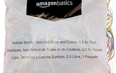 AmazonBasics 26543 Assorted Size and Color Rubber Bands, 0.5 lb.