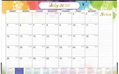 Desk Calendar 2020-2021 – 18 Months Desk Calendar, 17" x 12", Monthly Desk or Wall Calendar, July 2020 – December 2021, Large Ruled Blocks Perfect for Planning and Organizing for Home or Office
