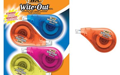 BIC Clean Wite-Out Brand EZ Correct Correction Tape, 4-Count, 5.25 x .75 x 8.125 (WOTAPP418-WHI)