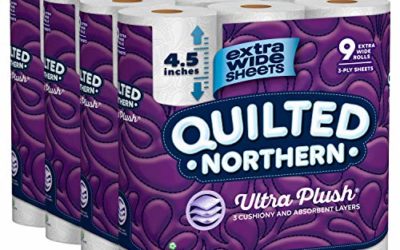 Quilted Northern Ultra Plush Toilet Paper, Extra Wide Rolls, 3-ply Bath Tissue, White, 9 Rolls, Pack of 4