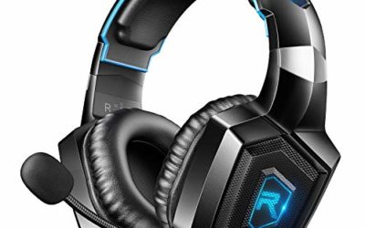 RUNMUS Stereo Gaming Headset for PS4, Xbox One, Nintendo Switch, PC, PS3, Mac, Laptop, Over Ear Headphones PS4 Headset Xbox One Headset with Surround Sound, LED Light & Noise Canceling Microphone