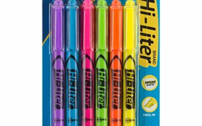Avery Hi-Liter Pen-Style Highlighters, Smear Safe Ink, Chisel Tip, 6 Assorted Color Highlighters (23585)