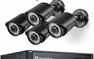 HeimVision HM245 1080P Security Camera System, 8CH 5MP-Lite DVR 4Pcs 1920TVL Outdoor Wired CCTV Camera with Night Vision, Motion Alert, Remote Access