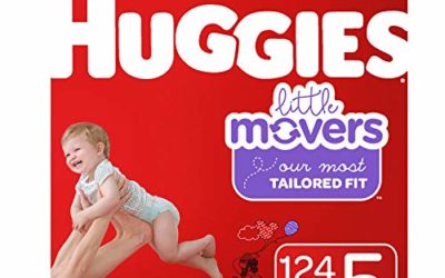 Huggies Little Movers Baby Diapers, Size 5, 124 Ct, One Month Supply, Packaging May Vary