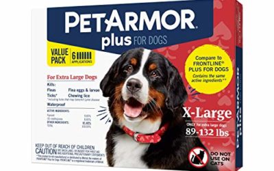 PETARMOR Plus for Dogs Flea and Tick Prevention for Dogs, Long-Lasting & Fast-Acting Topical Dog Flea Treatment, 6 Count