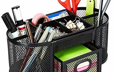 AmazonBasics DSN-02950 Mesh Desk Organizer, Black