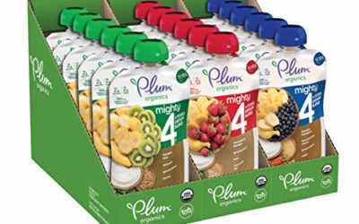 Plum Organics Mighty 4, Organic Toddler Food, Variety Pack, 4 Ounce (Pack of 18)