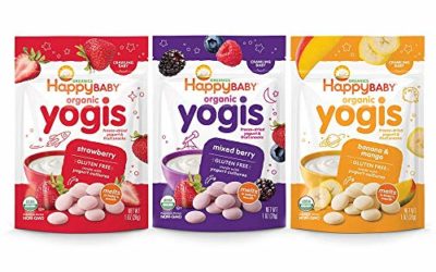 Happy Baby Organic Yogis Freeze-Dried Yogurt & Fruit Snacks, 3 Flavor Variety Pack,1 Ounce