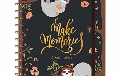 Planner 2020-2021 – Academic Weekly & Monthly Planner with Tabs, 6.3" x 8.4", July 2020 – June 2021, Hardcover with Back Pocket + Thick Paper + Banded, Twin-Wire Binding – Cute Sloth