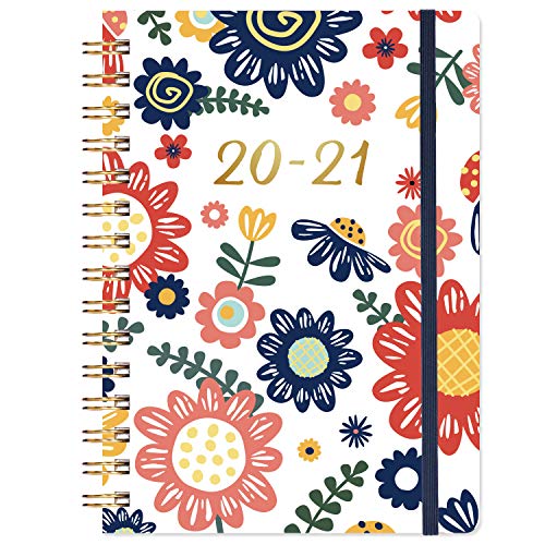 2020-2021 Planner – Academic Weekly & Monthly Planner, 6.4" x 8.5", 12 Month, July 2020 – June 2021, Flexible Hardcover with Elastic Closure, Coated Tabs, Inner Pocket – Lovely Sunflower