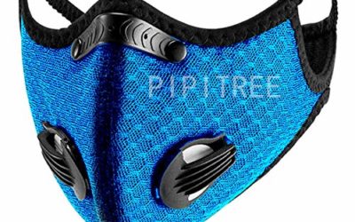 PIPITREE 1 Pc Washable Outdoor Sport Half Cover Cycling Facemask with Breathe Filter Anti-Fog Cover Motorcycle Hiking Protective Cover, Blue