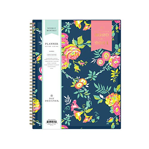 Day Designer for Blue Sky 2020-2021 Academic Year Weekly & Monthly Planner, Flexible Cover, Twin-Wire Binding, 8.5" x 11", Peyton Navy