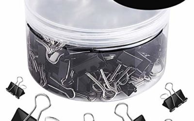 SANNIX 110 Pieces Paper Binder Clips Paper Clamps for Office Supplies 6 Assorted Sizes, Black