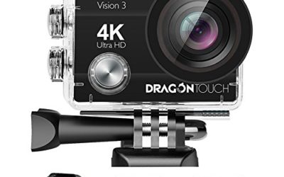 Dragon Touch 4K Action Camera 16MP Vision 3 Underwater Waterproof Camera PC Webcam 170° Wide Angle WiFi Sports Cam with Remote 2 Batteries and Mounting Accessories Kit