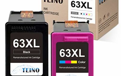 TEINO Remanufactured Ink Cartridge Replacement for HP 63XL 63 XL use with HP OfficeJet 3830 4650 5255 5258 4655 4652 3833 Envy 4520 4512 4516 DeskJet 1112 3630 3632 2130 (Black, Tri-Color, 2-Pack)