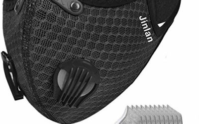 Jinlan 1with Filter,Sports Face, 10Filters Included,Men's and Women's Universal,Suitable for Woodworking, Outdoor Activities Black