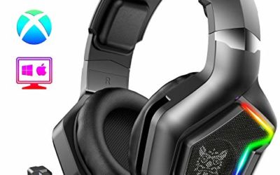ONIKUMA PS4 Headset -Xbox One Headset Gaming Headset with 7.1 Surround Sound Pro Noise Canceling Gaming Headphones with Mic & RGB LED Light Compatible with PS4, Xbox One, Nintendo Switch, PC,GameCube