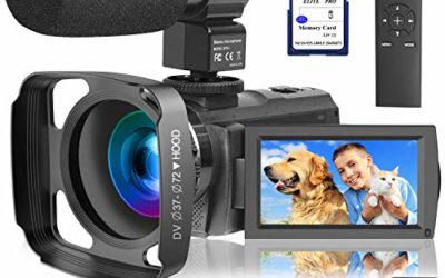 Video Camera Camcorder with Microphone, VideoSky 42MP HD 1080P 30FPS Digital Recording Camcorders for YouTube 64 GB Memory Card Vlogging IR Night Webcam Time-Lapse Slow Motion,Touch Screen, Lens Hood