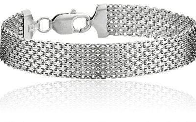 Sterling Silver 12mm Italian Mesh Bracelet