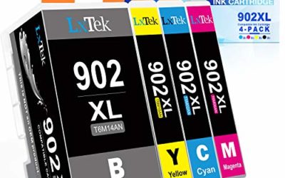 LxTek Compatible Ink Cartridge Replacement for HP 902 902XL Ink Cartridge (4 Pack), Work with Officejet Pro 6968 6978 6962 6958 6954 6960 Printers(1 Black|1 Yellow|1 Magenta|1 Cyan)