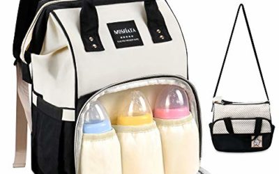 Diaper Bag Backpack – MOSFiATA 2 Stylish Multifuctional Waterproof Travel Backpack for Mom and Dad, Large Capacity Maternity Baby Diaper Changing Bag with Stroller Straps
