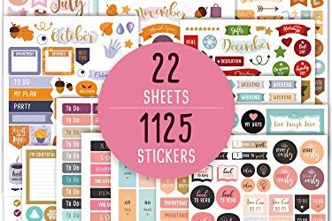 Gorgeous Monthly Planner Stickers – 1100+ Stunning Design Accessories Enhance and Simplify Your Planner, Journal and Calendar