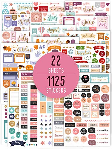 Gorgeous Monthly Planner Stickers – 1100+ Stunning Design Accessories Enhance and Simplify Your Planner, Journal and Calendar