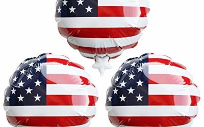 Self-Inflating U.S. Flag Balloons. Simply Press to Inflate. Perfect for July 4th, Patriotic Decorations, Independence Day, Patriotism Decor, Gifts for Everyone, 3-Pack 7.5"