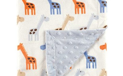 Hudson Baby Unisex Baby Plush Mink Blanket, Blue, One Size
