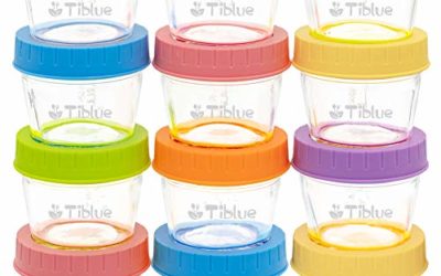 Glass Baby Food Storage Containers Set of 12, Leakproof 4 oz Glass Baby Food Jars with Lids & Marker, Reusable Small Glass Baby Food Containers for Infant & Baby, Freezer, Microwave & Dishwasher Safe