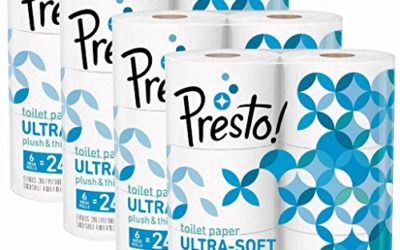 Amazon Brand – Presto! 308-Sheet Mega Roll Toilet Paper, Ultra-Soft, 24 Count