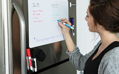 Magnetic Dry Erase Whiteboard Sheet for Kitchen Fridge: with Stain Resistant Technology – 17×11 – Includes 4 Markers and Big Eraser with Magnets – Refrigerator White Board Organizer and