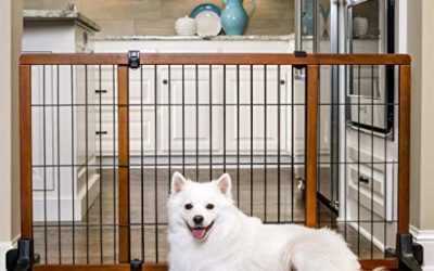 Carlson Extra Tall 70-Inch Wide Adjustable Freestanding Pet Gate, Premium Wood (2870 DS)