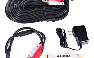 VideoSecu High Sensitive Pre-amp Microphone Mic Audio Pickup Device Kit Sound Voice Collecting with Power Supply and 50 Feet Cable MIC01 WE6