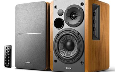 Edifier R1280DB Powered Bluetooth Bookshelf Speakers – Optical Input – Wireless Studio Monitors – 4 Inch Near Field Speaker – 42w RMS – Wood Grain