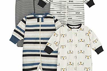 Onesies Brand Baby Boys' 4-Pack Sleep 'N Play, Tiger Orange, 3-6 Months