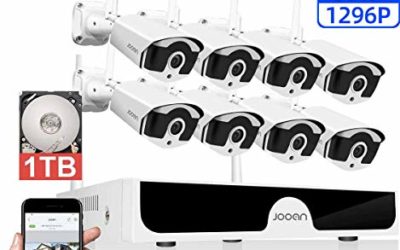 JOOAN 3MP Security Camera System Wireless,8-Channel NVR&8Pcs 1296P FHD (Clearer Than 1080P) Audio Record CCTV Cameras,Waterproof&Good Night Vision,Motion Alert(with 1TB Hard Drive)