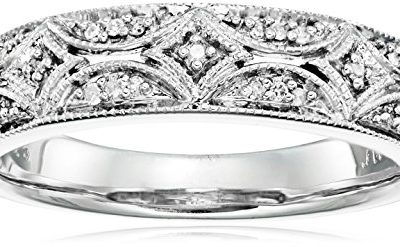 Sterling Silver Diamond Accent Band Ring, Size 8