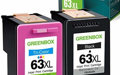 GREENBOX Remanufactured Ink Cartridge Replacement for HP 63 63XL for Envy 4520 4512 4513 4516 OfficeJet 3830 5255 5258 DeskJet 1112 1110 3630 3632 3634 2130 2132 (1 Black 1 Tri-Color)