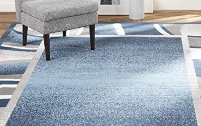 Home Dynamix  Lyndhurst Rotana  Modern Area Rug, Contemporary Blue/Gray/Ivory 3'7"x5'2"