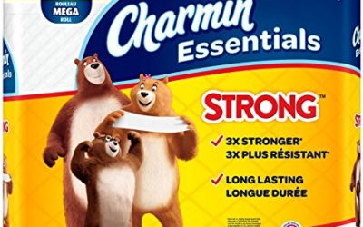 Charmin Essentials Strong Toilet Paper, Bath Tissue, Mega Roll, 12 Count