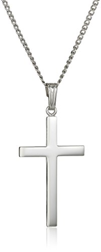 Sterling Silver Polished Cross Pendant Necklace, 20"